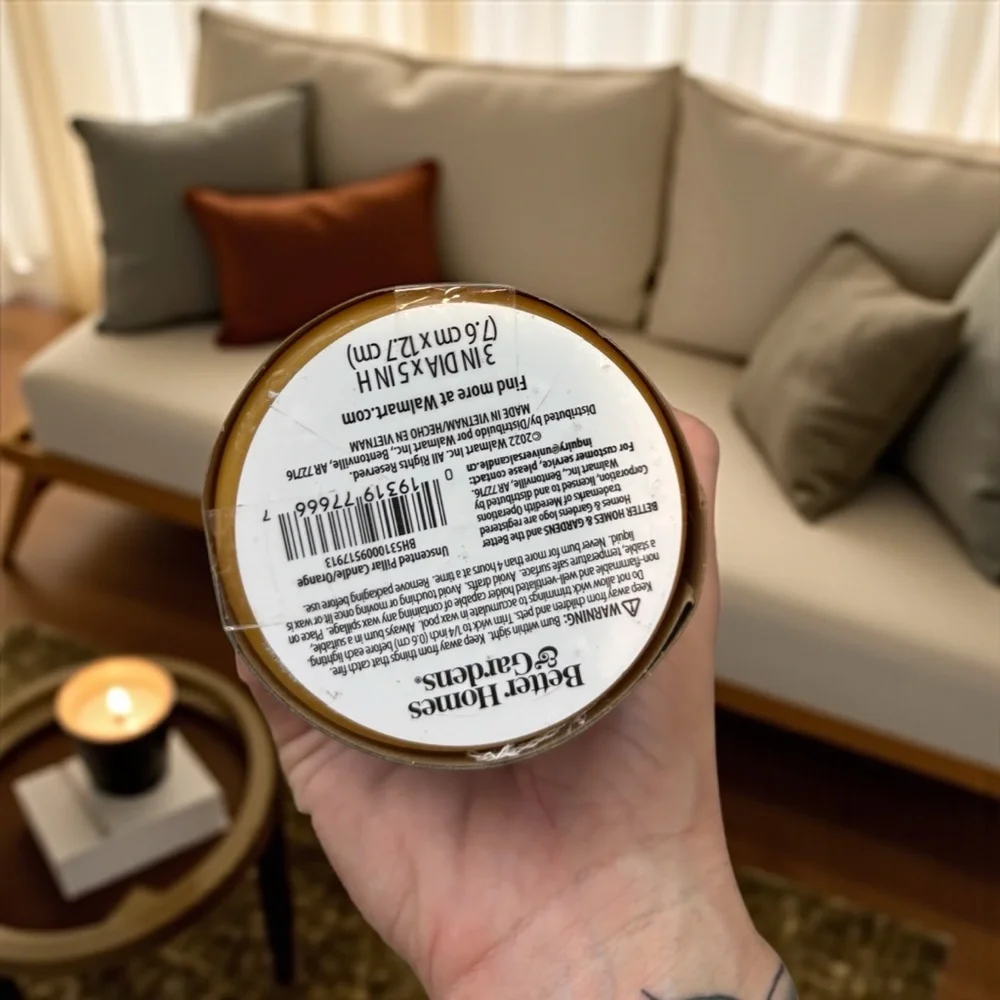 Better Homes And Gardens yellow Pillar candle for Home Decor